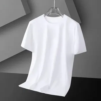 Pánské tričko z jemného materiálu – krátký rukáv Velikost: 5XL, Barva (Varianta): Pure white short