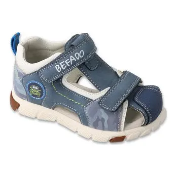 Chlapecké bačkory 170P106 - chlapecké sandálky Befado ADVENTURE modré 170P106_21