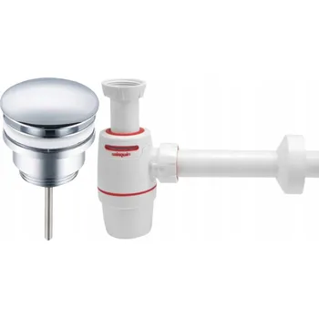 Sifon Zátka KLIK KLAK k umyvadlu, nastavitelná + sifon WIRQUIN, vodotěsná