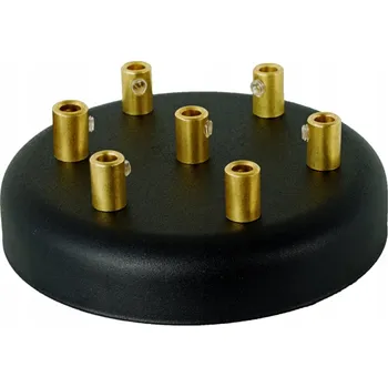 Kovová stropní rozeta 7 otvorů 135 mm černá + mosaz