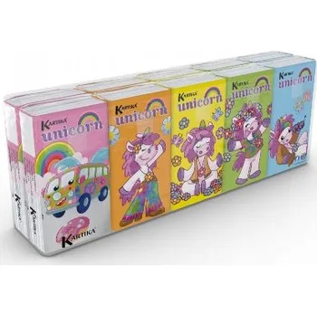 Papírový kapesník Hygienické kapesníčky UNICORN Jednorožec 10x9 ks 3vrstvé KARTIKA