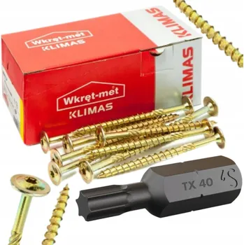 Vrut Tesařské vruty 8x80 do dřeva s talířovou hlavou WKCP TORX Klimas 50 ks