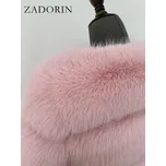 Huňatý kabát z umělé kožešiny s námořnickým límcem Barva: Růžová, Velikost: M