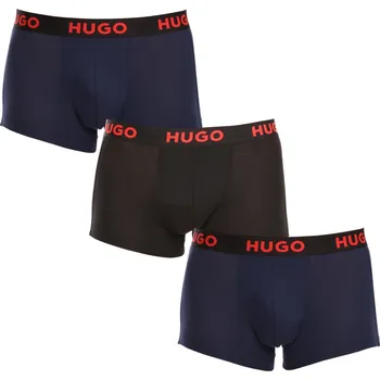Boxerky 3PACK pánské boxerky HUGO vícebarevné (50496723 406) S Možnost vrácení zboží ZDARMA do 120 dnů!