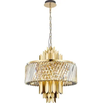 Lustr na řetězu MARGOT 9xE14/40W/230V pr. 55 cm zlatá