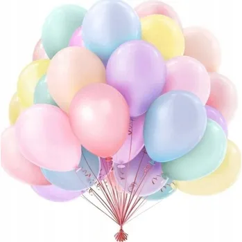 Balónek Pastelové balónky na narozeniny latexové barevné narozeninové mix 50 ks