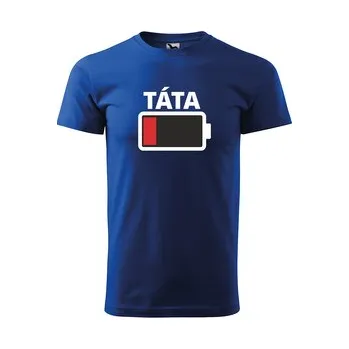 Pánské tričko Tričko s potiskem pro tátu, vybitá baterie: modré 4XL