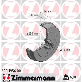 Brzdový systém Brzdový buben ZIMMERMANN 600.1956.00