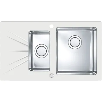 Nerezový dřez Kuchyňský dřez Alveus Karat 20 UP bílá/satin, pravý 1123805