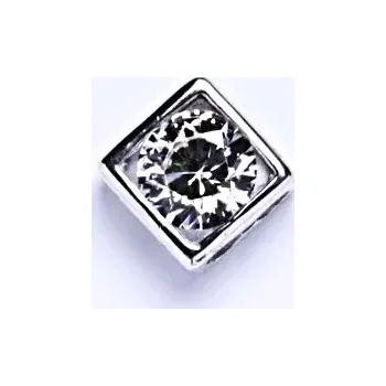 Přívěsek Stříbrný přívěsek kostka čirý zirkon 7 mm - P1034 (Stříbrný přívěsek s čirým zirkonem 7 mm)