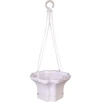 Květináč Květináč závěsný 17 cm bílá, bez závěsu