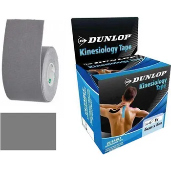 Tejpovací páska Dunlop Kinesio Tejpy – sportovní páska 5m x 5cm-šedá,modrá nebo růžová Nové