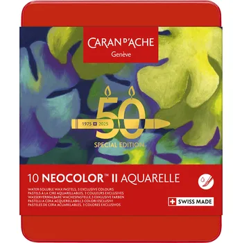 Pastelka Caran d´Ache Caran d´Ache, 7500.915, Neocolor II, akvarelové pastely, limitovaná edice 50-years, Lush, 10 ks
