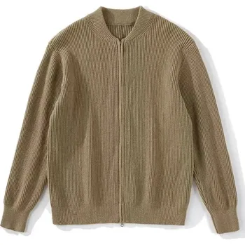 Pánský svetr Pánský svetr s kulatým výstřihem – jednobarevný pletený pulovr Barva: Khaki, Velikost: 3XL