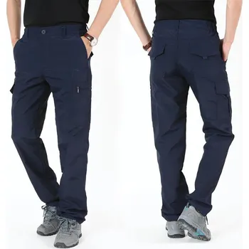 Pánské kalhoty Pánské taktické cargo kalhoty z prodyšného materiálu Barva: Tmavě Modrá, Velikost: 2XL