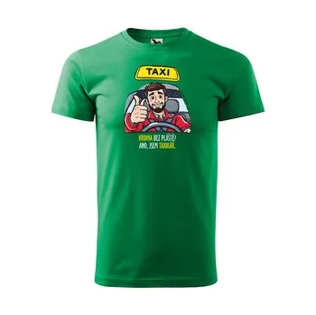 Pánské tričko Tričko s potiskem pro taxikáře Hrdina bez pláště? Ano, jsem taxikář: zelené 4XL
