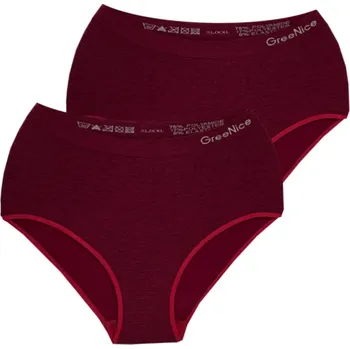 Kalhotky Dámské bezešvé kalhotky GreeNice - 6011( 2 ks v balení ) Barva: Vínová, Velikost: XL/XXL
