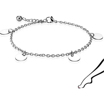 Náramek Ocelový náramek ruku nebo nohu - zrcadlově lesklá kolečka, stříbrná barva