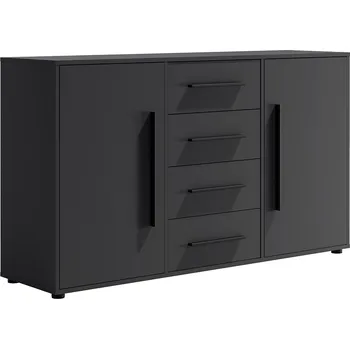 Komoda MAXIONE c | komoda K2D4SZ MX-02 | 150 cm | černá mat