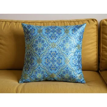 Povlak na polštářek HEDVA ČESKÝ BROKÁT Povlak na polštář brokát 50x50 ČTYŘLÍSTEK modrá Koupit: povlak