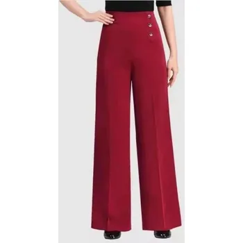 Dámské kalhoty Latinské taneční kalhoty s vysokým pasem Velikost: M, Barva (Varianta): Wine Red A111 single-breasted