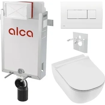 Alcadrain Set modul k zazdění, WC Mio, sedátko s tlač.bílá M370 KAE141