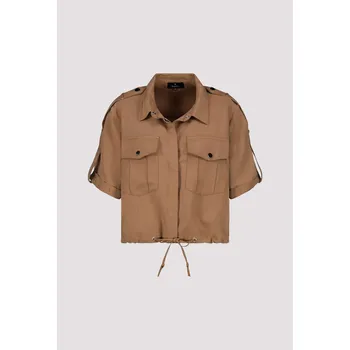 Dámský kabát Bunda Monari 9593 hnědá s krátkým rukávem Velikost: 36