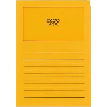 Zakládací desky ELCO Ordo s okénkem zlatožluté / potisk / 100 kusů