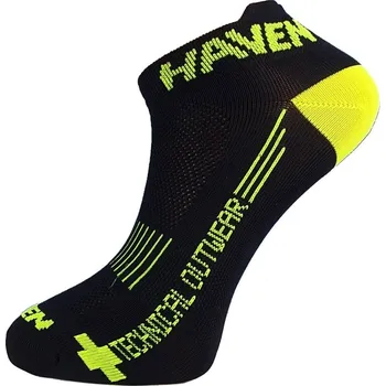 Pánské ponožky HAVEN Cyklistické ponožky kotníkové - SNAKE SILVER NEO 2PAK - žlutá/černá 34-36
