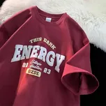 Pánské vintage tričko s krátkým rukávem Energy Barva: Vínová, Velikost: 2XL