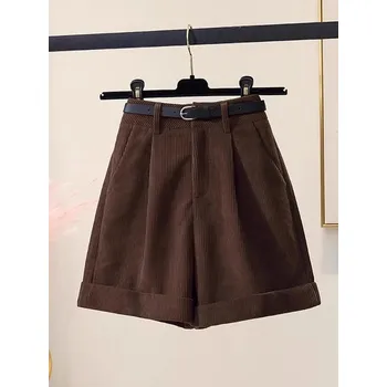 Dámské kraťasy Manšestrové kraťasy s vysokým pasem Barva: Kávová, Velikost: XS