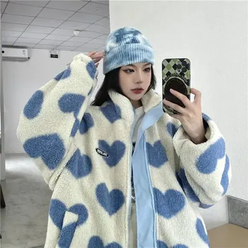 Pánský kabát Zimní parka s jehněčí vlnou – oboustranná unisex Barva: Modrá, Velikost: S