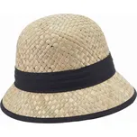 Slaměný malý cloche s černou stuhou - Seeberger Velikost: 57 cm (M)