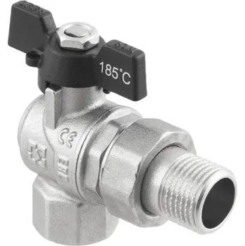 Ventil Kulový ventil BLACK 1" MF motýl se šroubením ROHOVÝ PN40 185°C PLNOPRŮTOK DRBS3-U