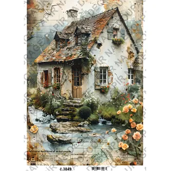 Umělecký papír Rýžový a soft papír na decoupage - Vintage obrazy - KB03849 Materiál: Soft, Rozměr: A4