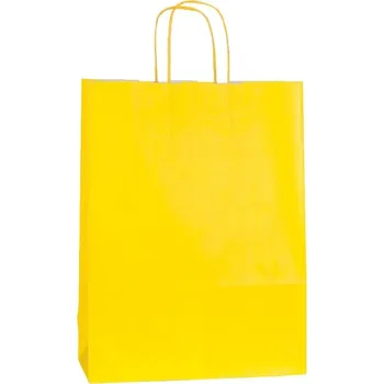 Dárková taška Papírová taška 180x80x220 mm žlutá / 25 kusů / kroucené ucho