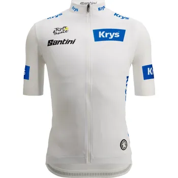 cyklistický dres SANTINI Cyklistický dres s krátkým rukávem - TOUR DE FRANCE - WHITE JERSEY - bílá 3XL