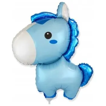 Balónek Fóliový balónek koník modrý 35 cm