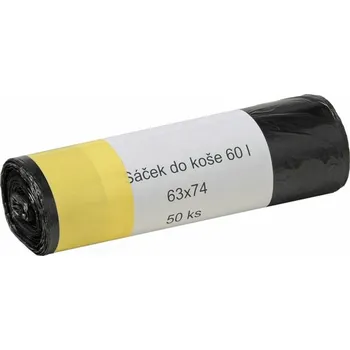 Pytle na odpadky Sáčky do koše 60l, 630x740 mm, černé, 6 µm