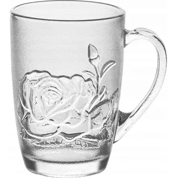 Skleněný hrnek Tadar Růže 415 ml čaj káva