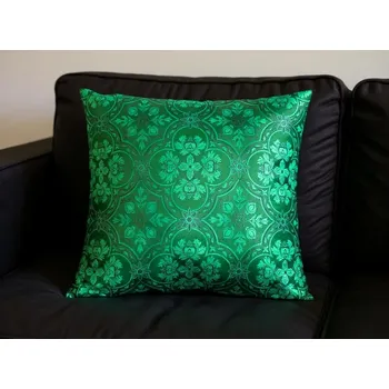 Povlak na polštářek HEDVA ČESKÝ BROKÁT Povlak na polštář brokát 50x50 ČTYŘLÍSTEK zelená Koupit: povlak