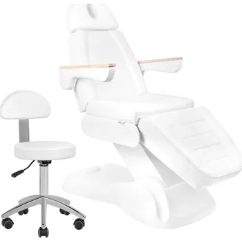 Masáž SILLON Lux 273b elektrické kosmetické křeslo + stolička 304 bílá