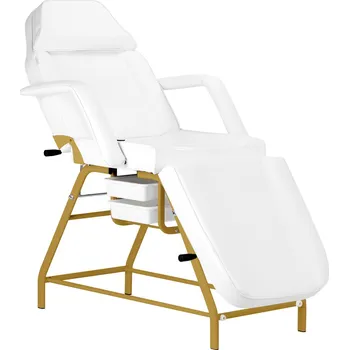 Masážní stůl ACTIVESHOP Kosmetické křeslo 557G s kyvetami zlatobílé barvy