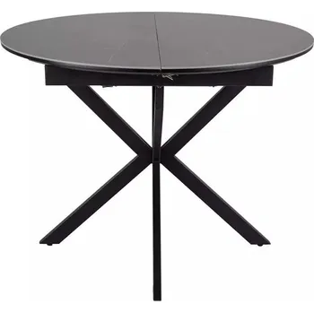 KERAMICKÝ STŮL GASTON ŠEDÝ/ČERNÝ 100(135)X100