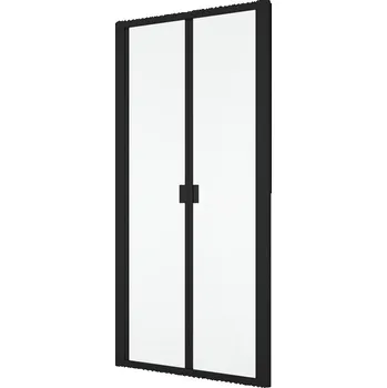 Sprchové dveře Ronal Divera Sprchové dveře 80 cm zalamovací, černé matné, čiré D22K0800607