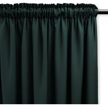 Obraz Závěsy do obýváku NA PÁSCE 140x410 ZELEŇ BOTTLE GREEN PANAMA NA MÍRU