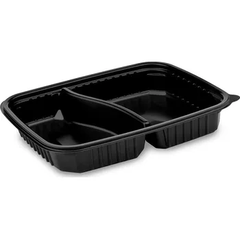 Krabice na pečivo Menu mísa do mikrovlnky dvoudílná / černá / 50 kusů