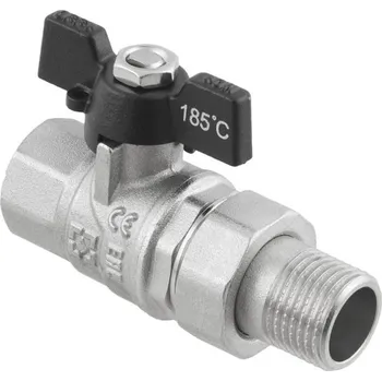 Vodovodní kohout Kulový ventil BLACK 1/2" MF motýl se šroubením PN50 185°C PLNOPRŮTOK DRBS1
