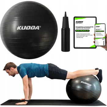 Gymnastický míč Gymnastický míč KUDDA černý PVC 65 cm s pumpičkou