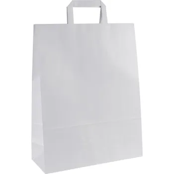 Dárková taška Papírová taška 320x120x410 mm bílá / 25 kusů / ploché ucho